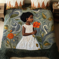 Bold and Blooming 3-Piece Quilted Bedding Set NCU0NT8051