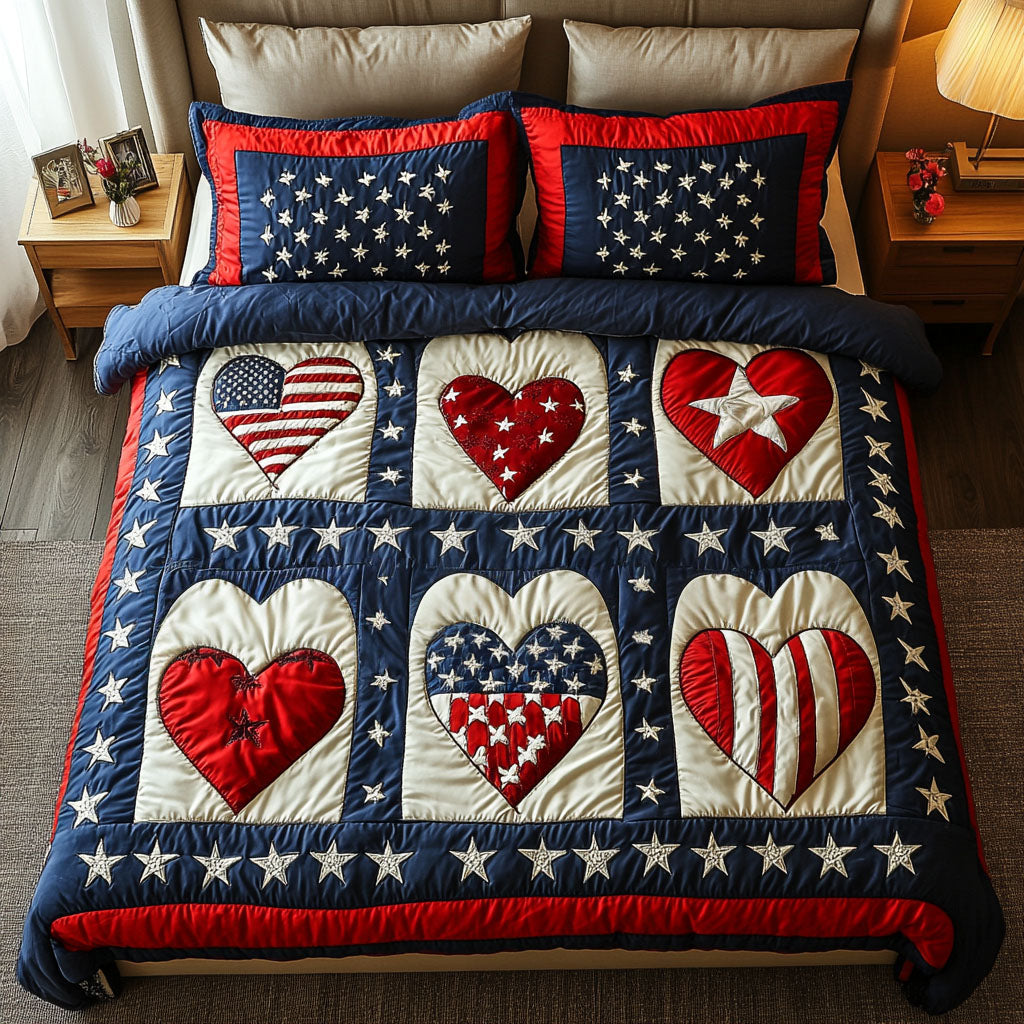 Boldly Patriotic 3-Piece Quilted Bedding Set NCU0NT7400