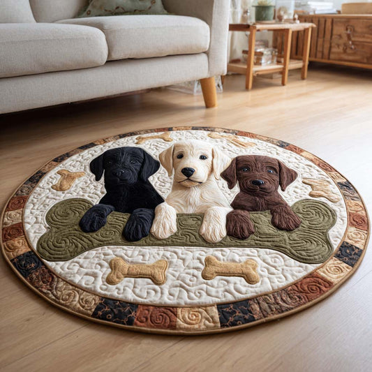 Bone-Loving Labrador Quilted Round Mat NCU0HH1897