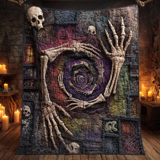 Bone Spiral Quilted Blanket NCU0XD724