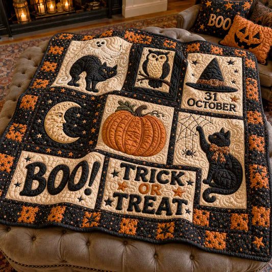 Boo Blocks Quilted Blanket NCU0TD2996