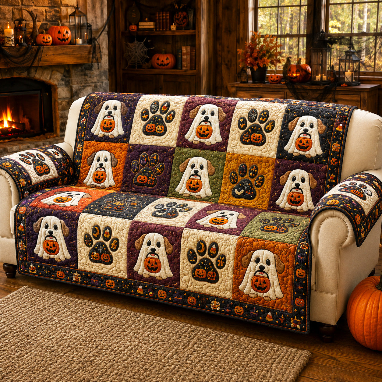 Boo Brigade Quilted Sofa Cover NCU0TV2105