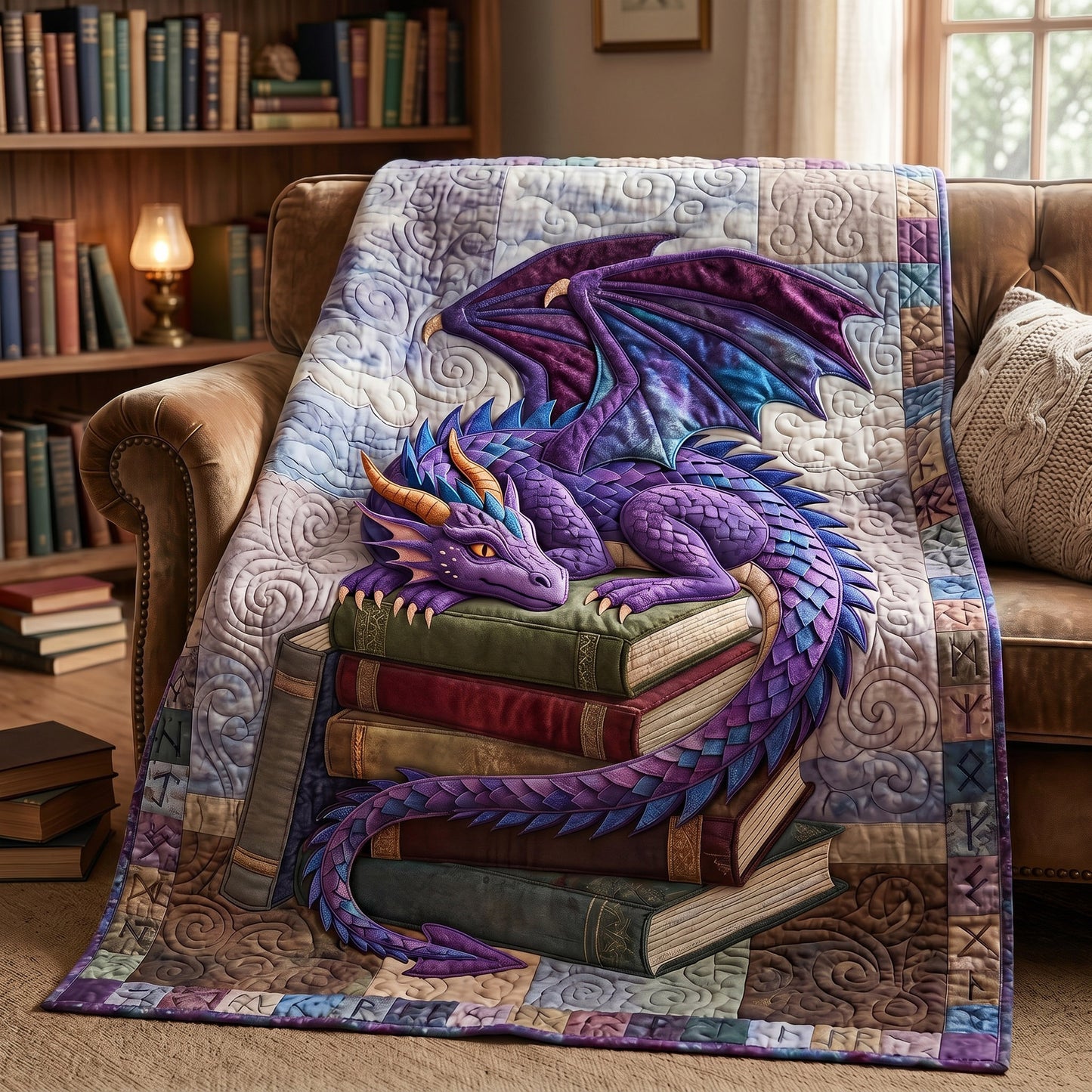 Book Dragon Quilted Blanket NCU0DV9729