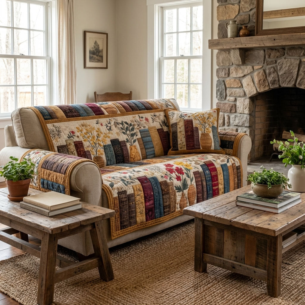 Book Bloom Quilted Sofa Cover NCU0DK12276