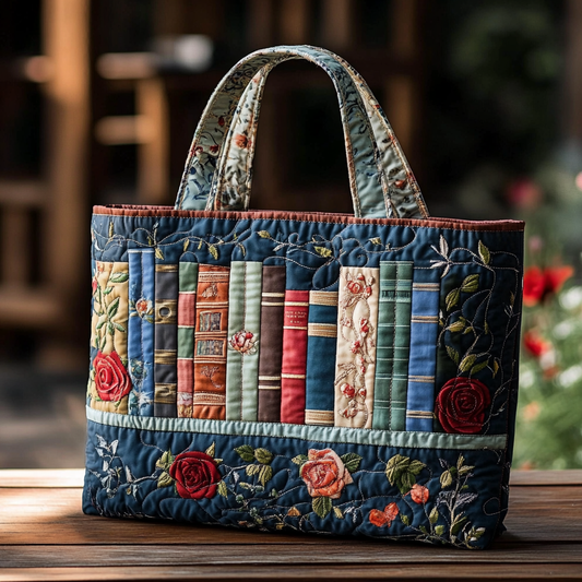 Book Bloom Quilted Tote Bag NCU0DK9427