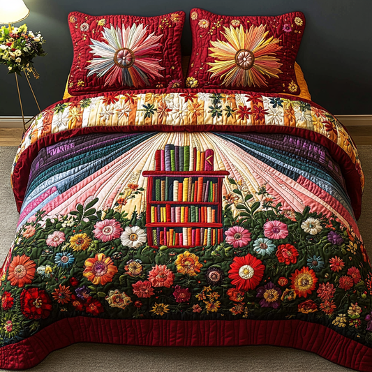 Book Breeze 3-Piece Quilted Bedding Set NCU0DV4900