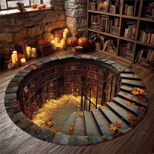 Book Circle Quilted Round Mat NCU0DK11153