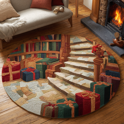 Book Haven Quilted Round Mat NCU0DK11149