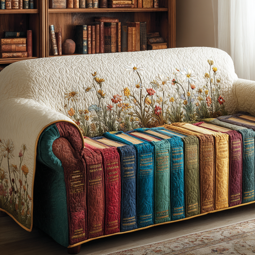 Book Haven Quilted Sofa Cover NCU0DK11462
