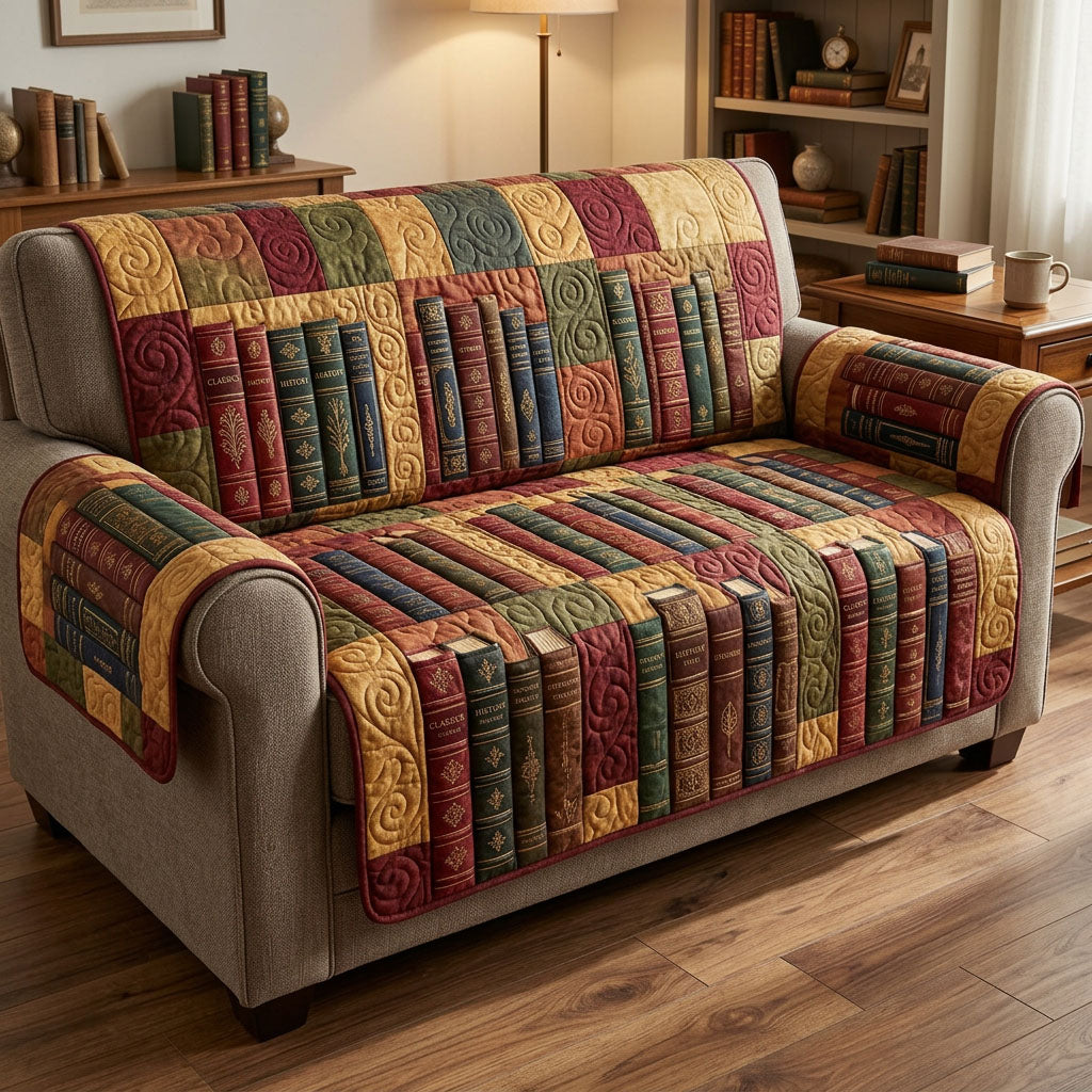 Book Haven Quilted Sofa Cover NCU0TD2563