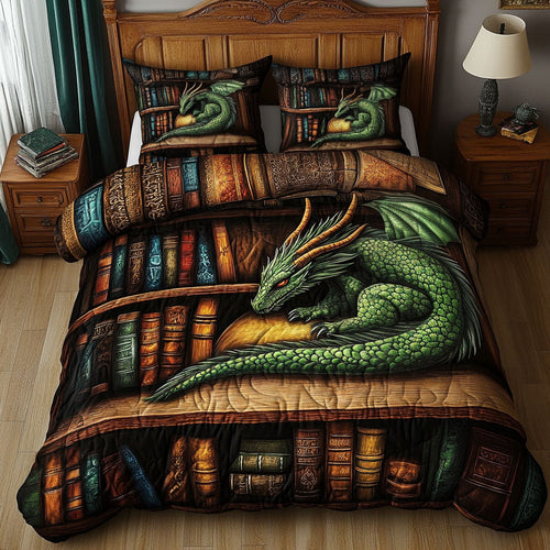 Book Hoard Keeper 3-Piece Quilted Bedding Set NCU0NT5781