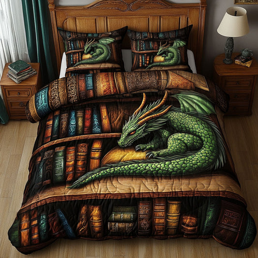 Book Hoard Keeper 3-Piece Quilted Bedding Set NCU0NT5781