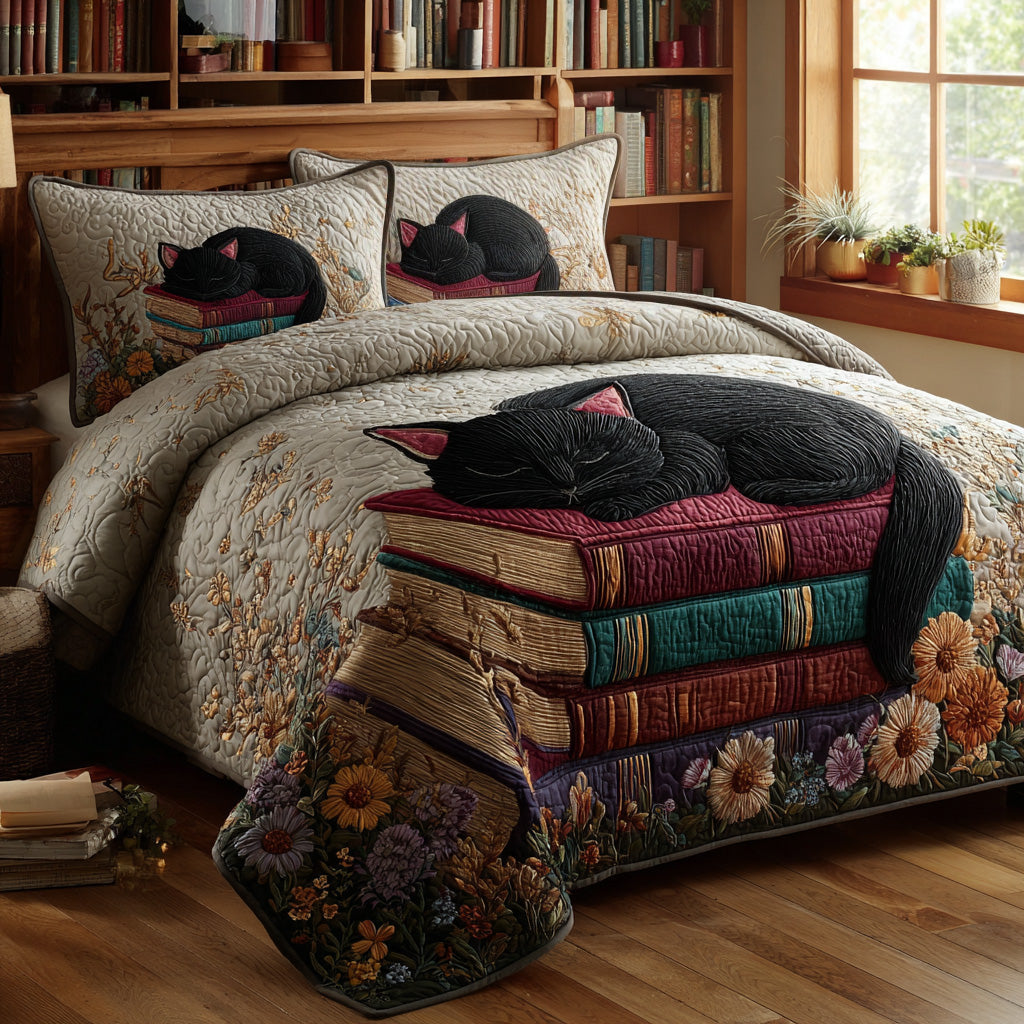 Book Naps 3-Piece Quilted Bedding Set NCU0VL3178