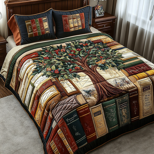 Book Nook 3-Piece Quilted Bedding Set NCU0VH4307