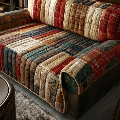 Bookish Quilted Sofa Cover NCU0VT307