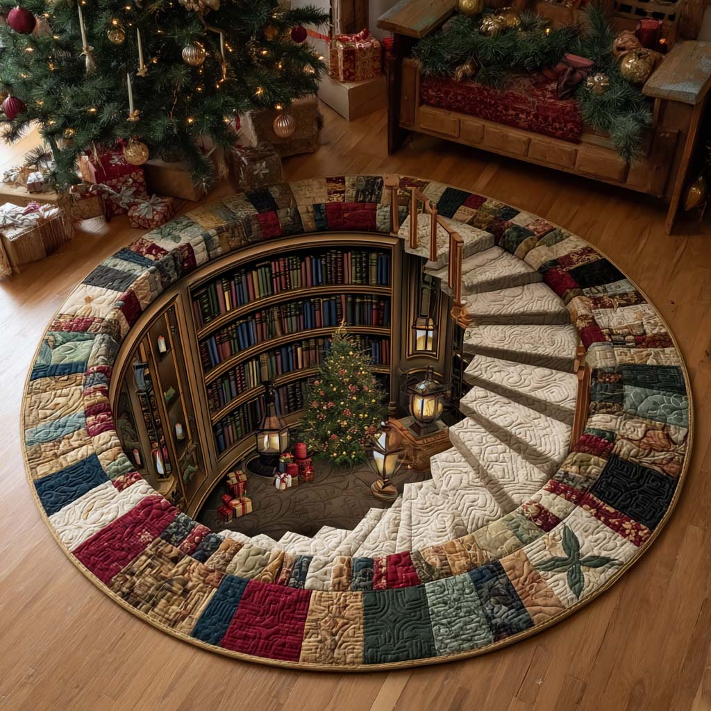 Book Nook Quilted Round Mat NCU0NT11231