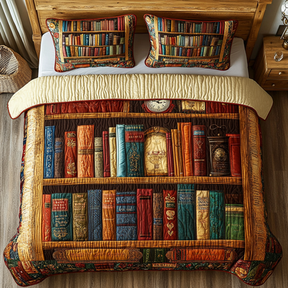 Book Retreat 3-Piece Quilted Bedding Set NCU0DK9368