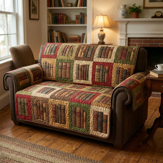 Book Retreat Quilted Sofa Cover NCU0TD2571