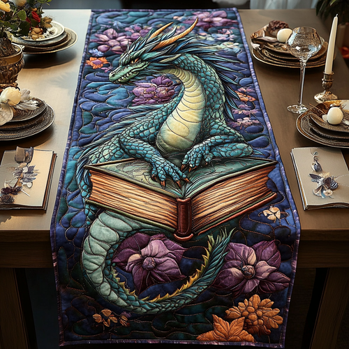 Book Serpent Quilted Table Runner NCU0DV929