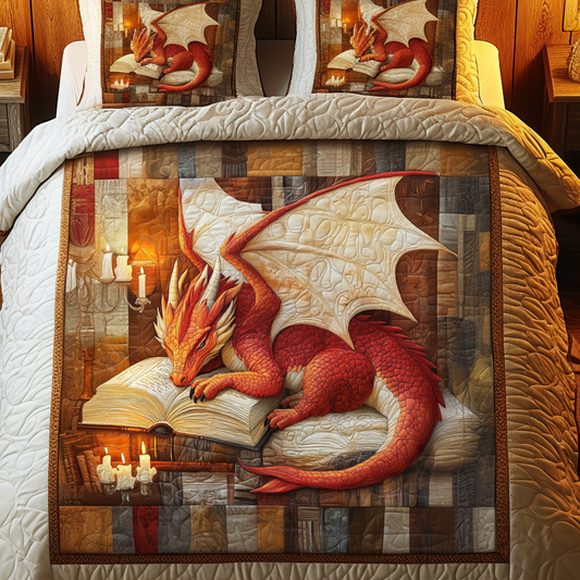 Book of Flame 3-Piece Quilted Bedding Set NCU0DV2454