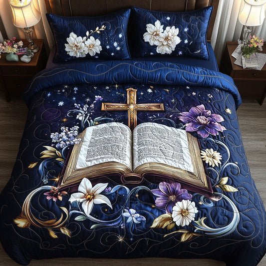 Book of Petals 3-Piece Quilted Bedding Set NCU0NT6715