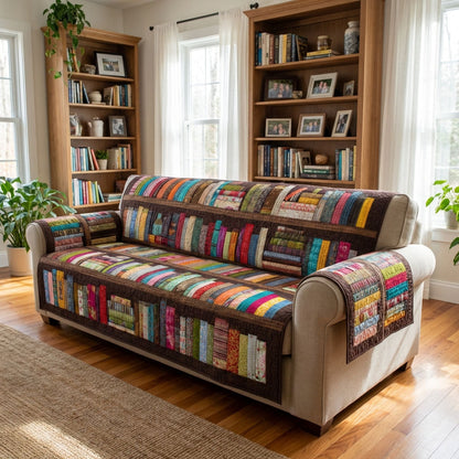 Bookish Charm Quilted Sofa Cover NCU0DK12157