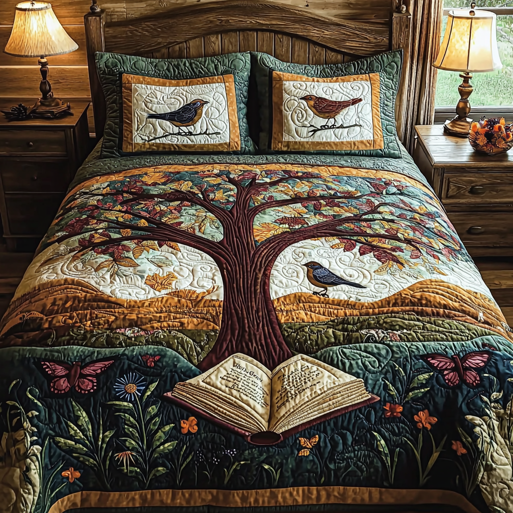 Bookish Dreams 3-Piece Quilted Bedding Set NCU0DV6194