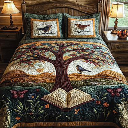 Bookish Dreams 3-Piece Quilted Bedding Set NCU0DV6194