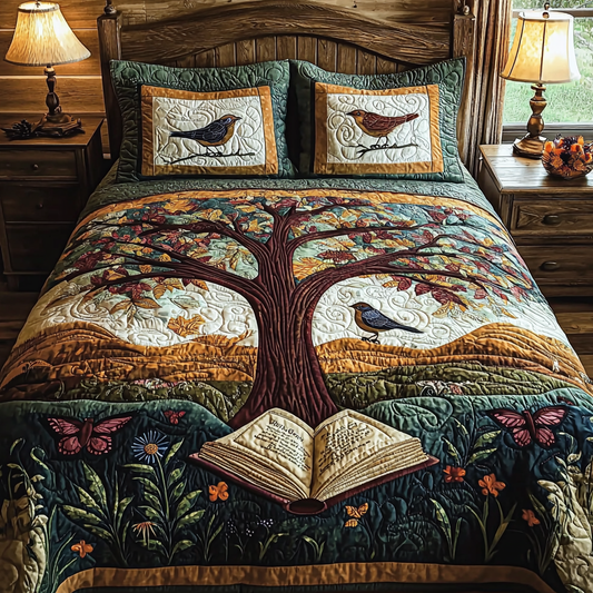 Bookish Dreams 3-Piece Quilted Bedding Set NCU0DV6194