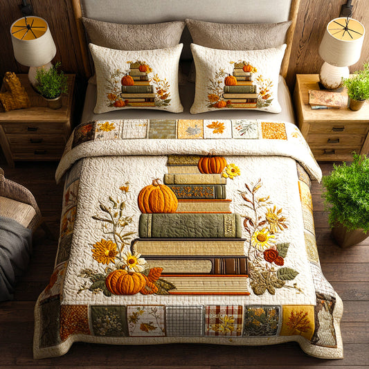 Bookish Fall 3-Piece Quilted Bedding Set NCU0TV037