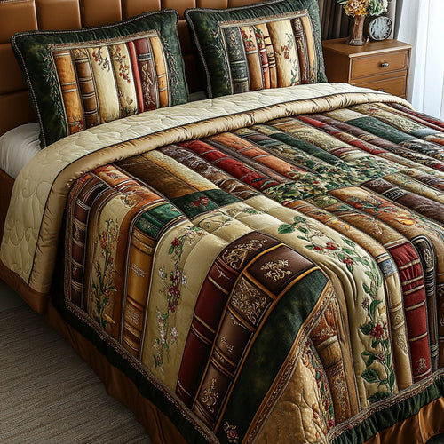Bookish Serenity 3-Piece Quilted Bedding Set NCU0PT6048