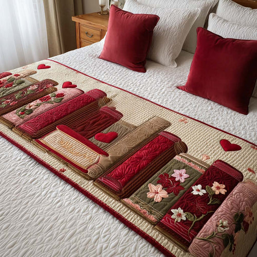 Bookish Valentine Quilted Bed Runner NCU0NT11650