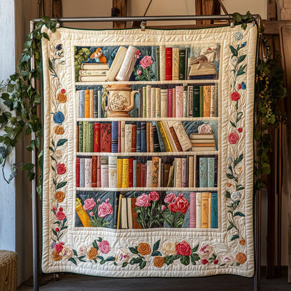 Books and Blooms Quilted Blanket NCU0PT6063