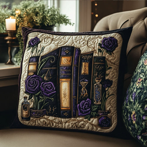 Books in Bloom Quilted Pillow Case NCU0PT5605