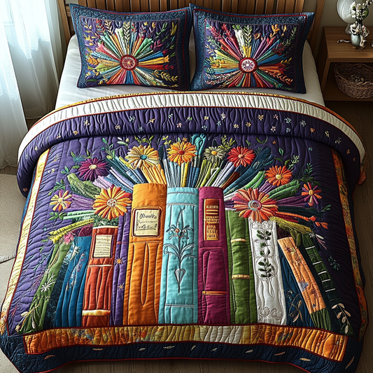 Bookworm Retreat 3-Piece Quilted Bedding Set NCU0DV3601
