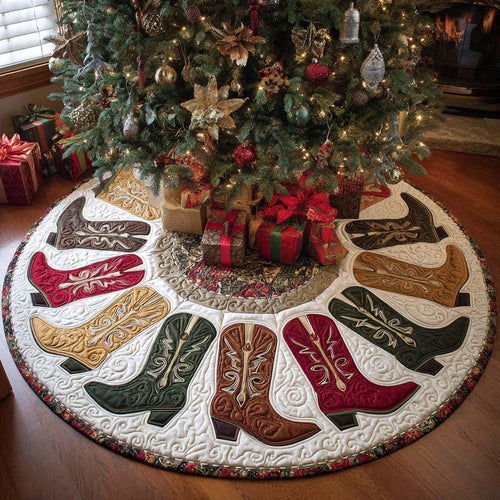 Boot Hill Christmas Quilted Tree Skirt NCU0NT11204