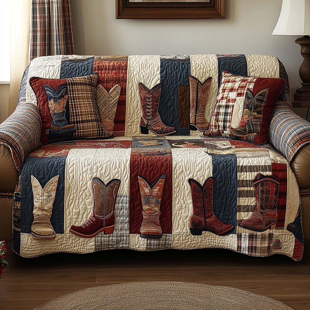 Boot Scooting Quilted Sofa Cover NCU0NT10805