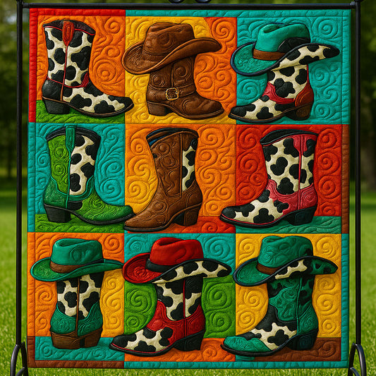 Boots and Hats Quilted Blanket NCU0NT5595