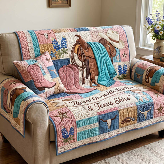 Boots and Skies Quilted Sofa Cover NCU0XD2870
