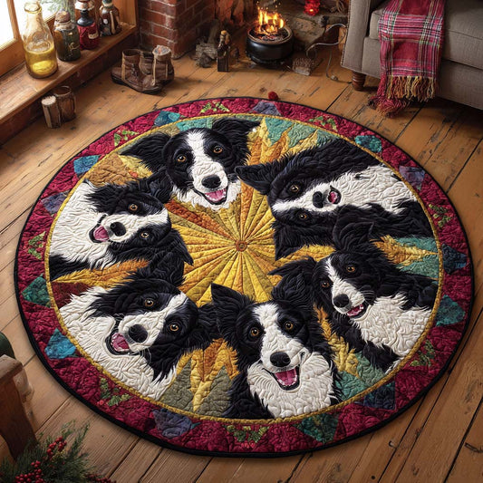 Border Collie Cheer Quilted Round Mat NCU0XD683