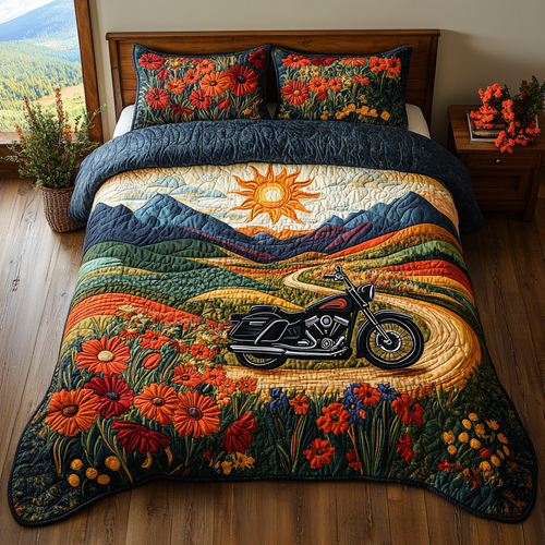 Born to Ride 3-Piece Quilted Bedding Set NCU0DV4359