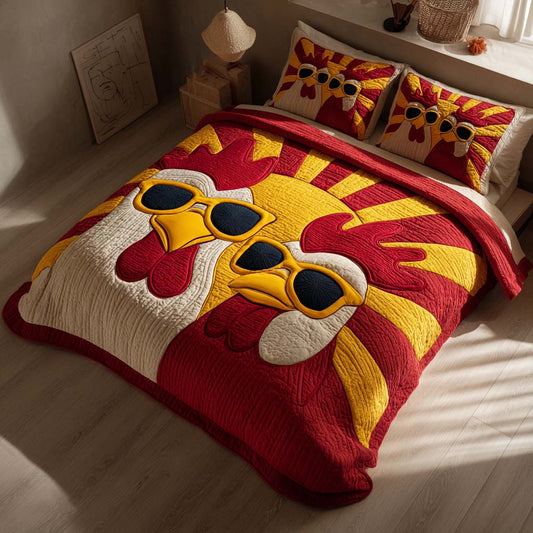 Boss Hen 3-Piece Quilted Bedding Set NCU0XD019