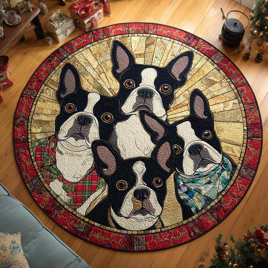 Boston Holiday Quartet Quilted Round Mat NCU0XD690