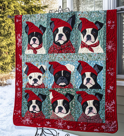 Boston Terrier Bliss Quilted Blanket NCU0PT590