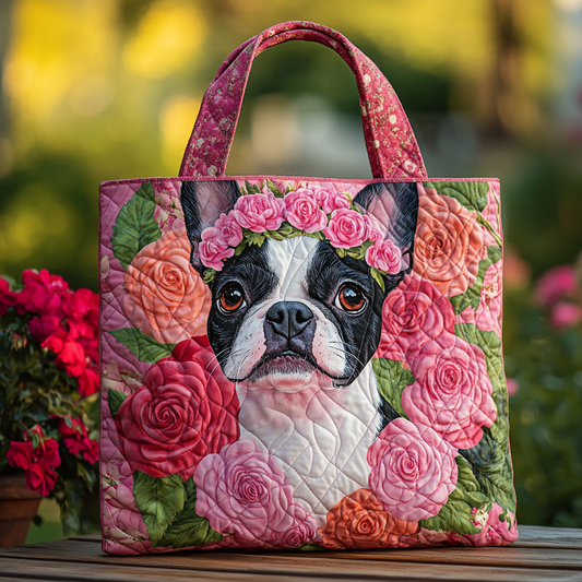 Boston Terrier Charm Quilted Tote Bag NCU0DK9876