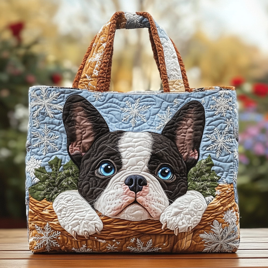 Boston Terrier Glow Quilted Tote Bag NCU0DK9880
