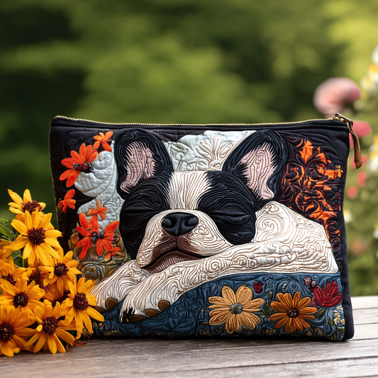 Boston Terrier Spirit Quilted Zipper Pouch NCU0DK9877