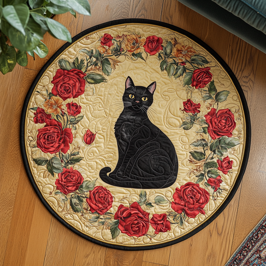 Botanic Cat Quilted Round Mat NCU0VH5402