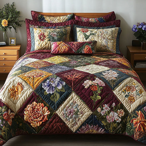 Botanical Beauty 3-Piece Quilted Bedding Set NCU0PT5137