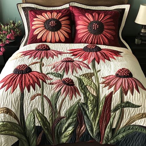 Botanical Bliss 3-Piece Quilted Bedding Set NCU0VH4440
